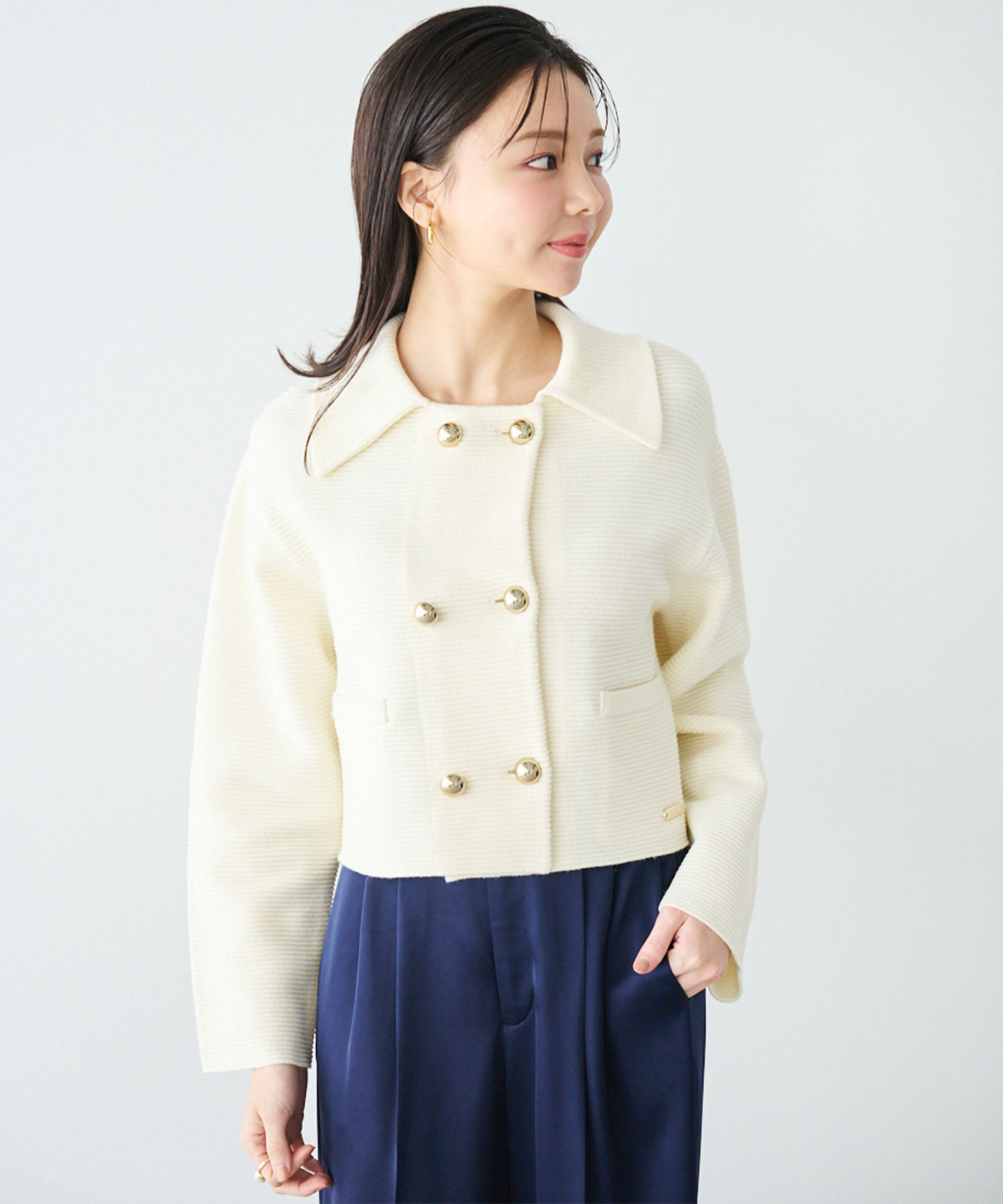 Wボタンニットジャケット｜PETAL ONLINE（ペタルオンライン）