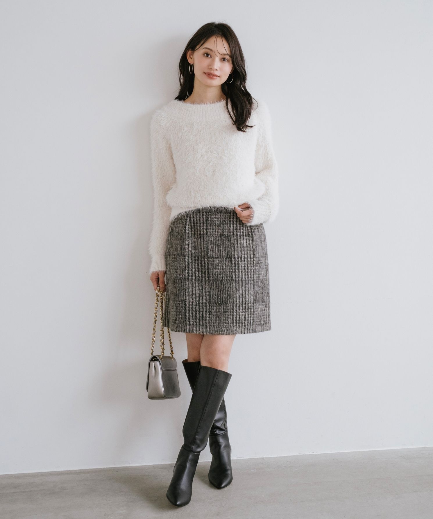 シャギーチェックミニスカート｜Stola.（ストラ）公式通販サイト