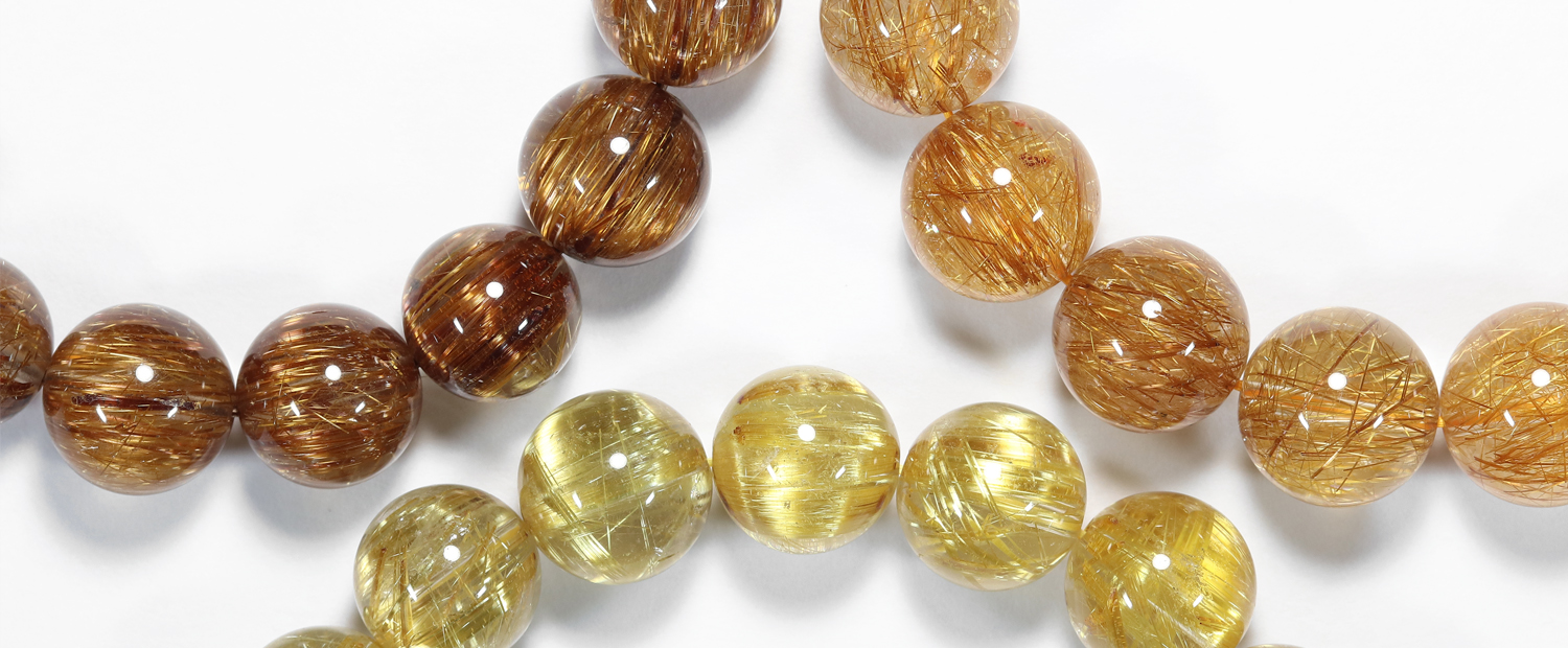 希少な色味/高品質+】オレンジルチルクォーツ 10mm～10.5mm玉