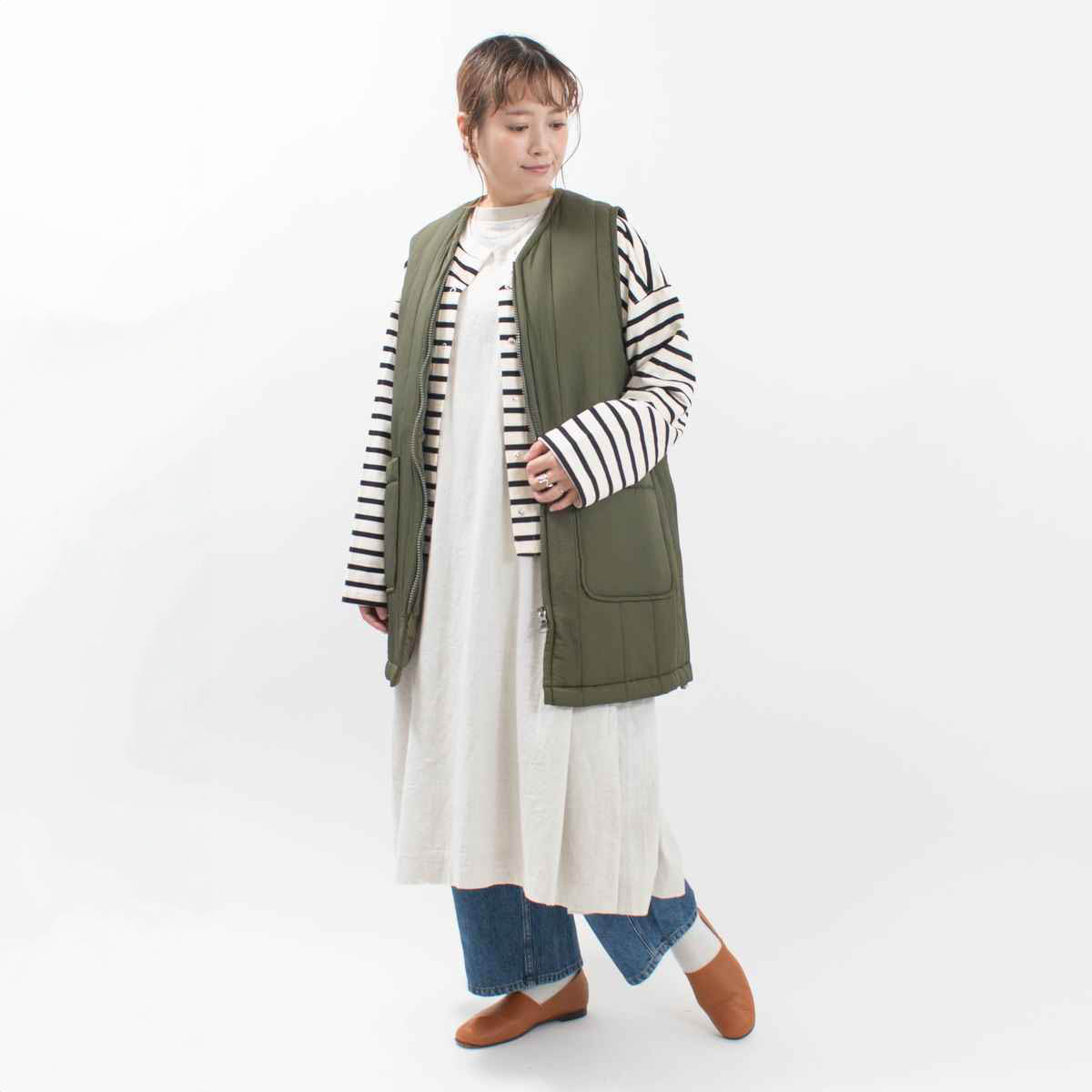 SO[ ] キルトロングベスト｜ナチュラルファッション・ナチュラル服の通販