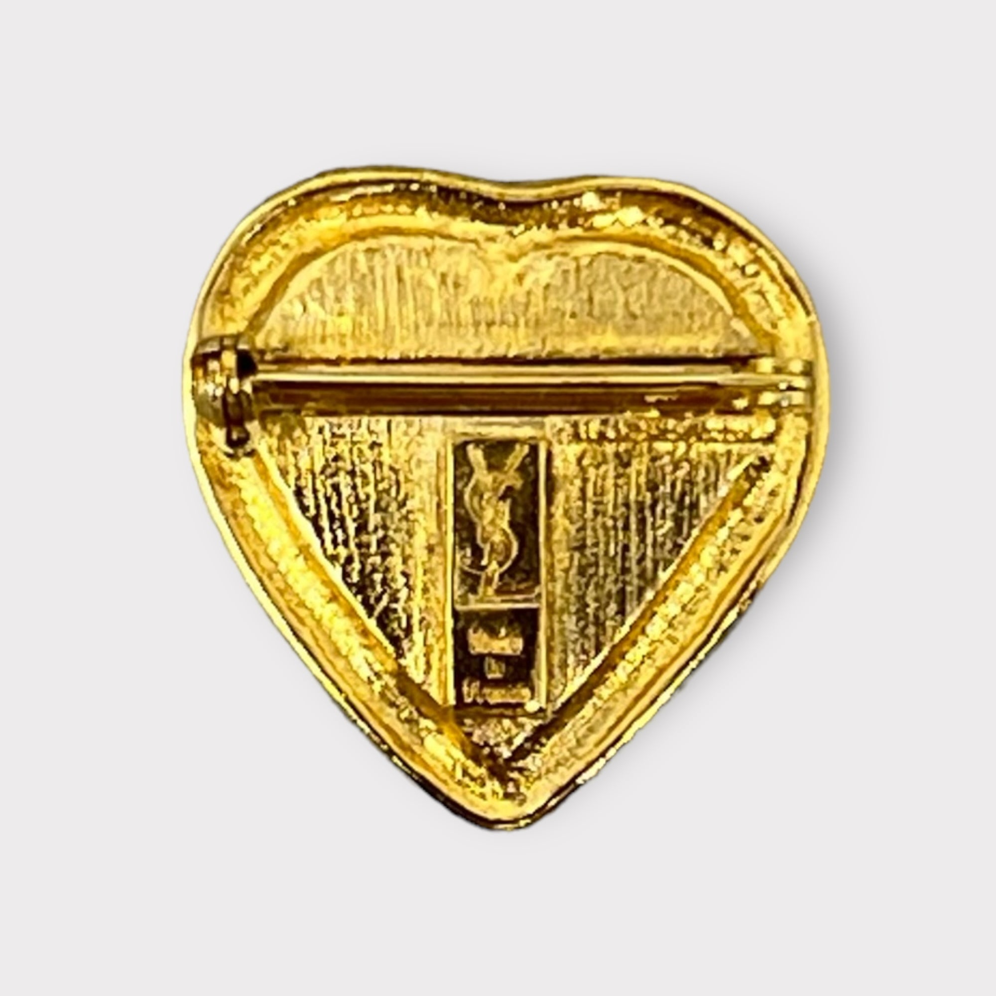 YSL Poured Glass Heart Brooch – Fonfrège
