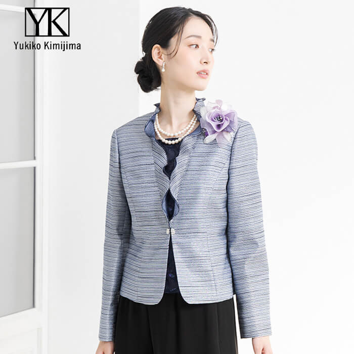 胸当て付きフォーマルジャケット 9号・ネイビー｜東京ソワール