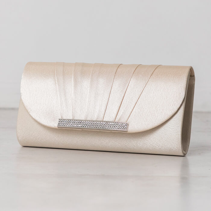 ビジューアクセントのパーティーバッグ ・ベージュ｜東京ソワール