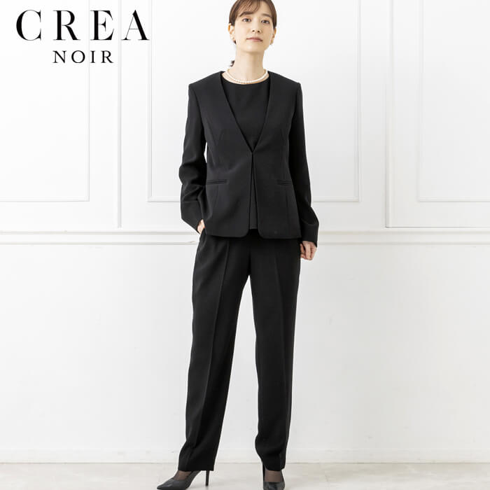 洗える｜ブラウス付きパンツスーツ 9号・ブラック｜東京ソワール