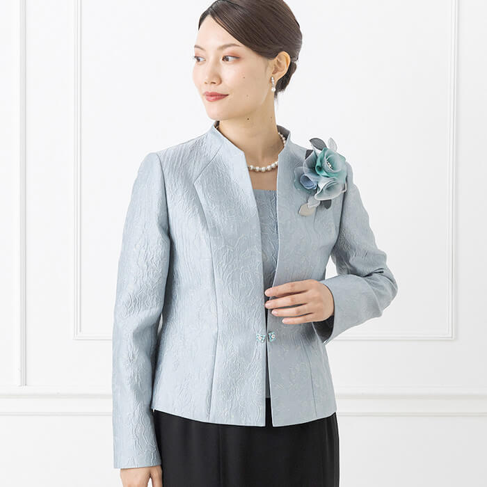 イタリア3Dジャガードのジャケット 13号・サックス｜東京ソワール