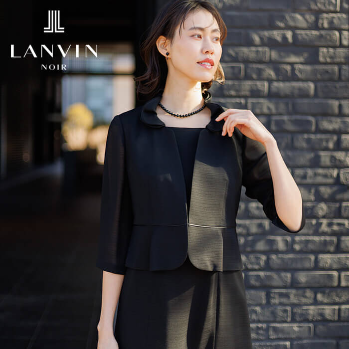 フラワーカラーの絽のフォーマルワンピース 9号・ブラック｜東京