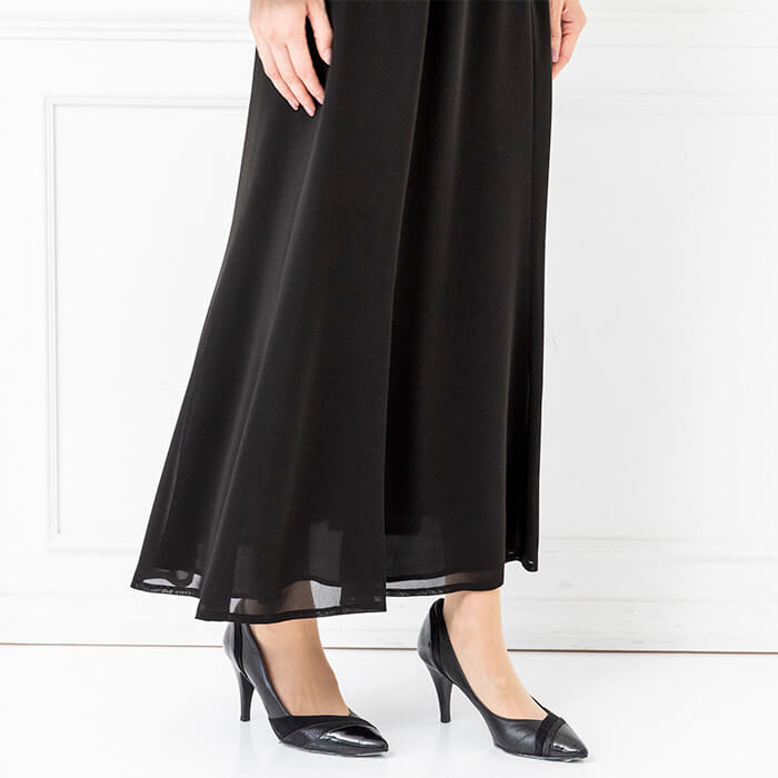 くるぶし丈のロングスカート 9号・ブラック｜東京ソワールオンライン