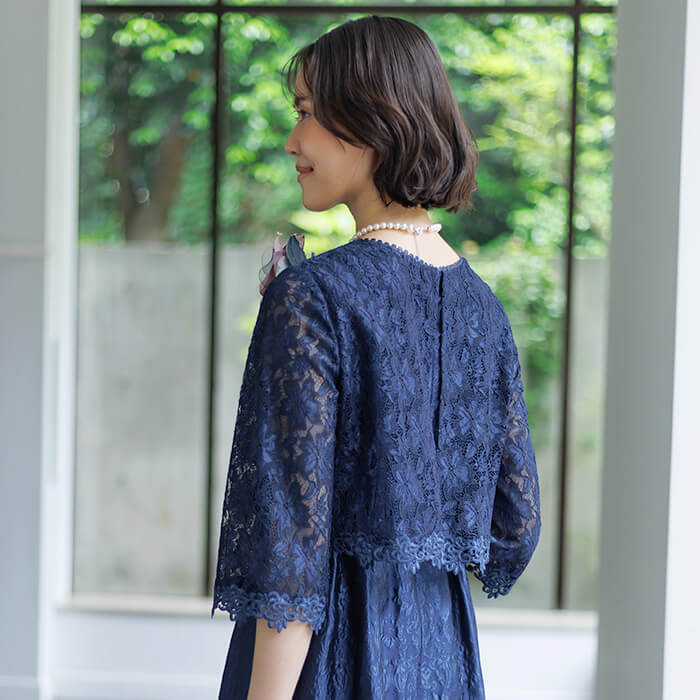 フクレジャカードのマザードレス 11号・ネイビー｜東京ソワール