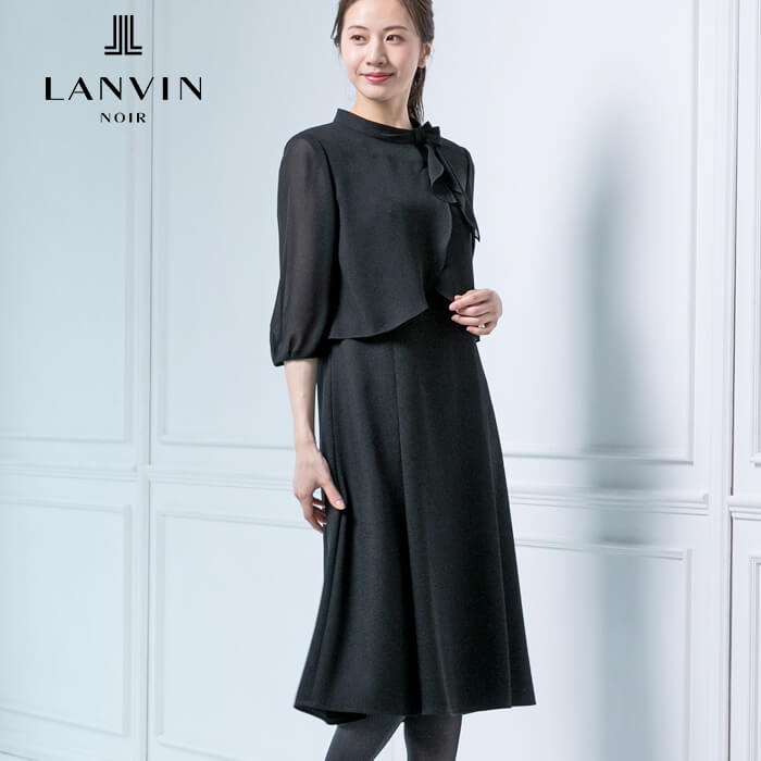 リボンカラーがフェミニンなアンサンブル 7号・ブラック｜東京