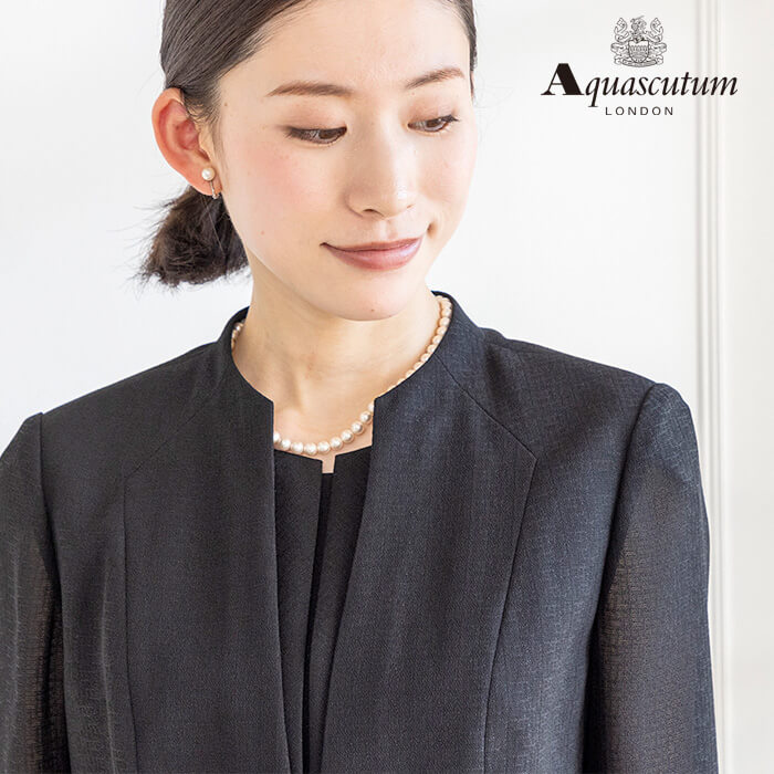 直線ラインのボカシチェックワンピース 15号・ブラック｜東京