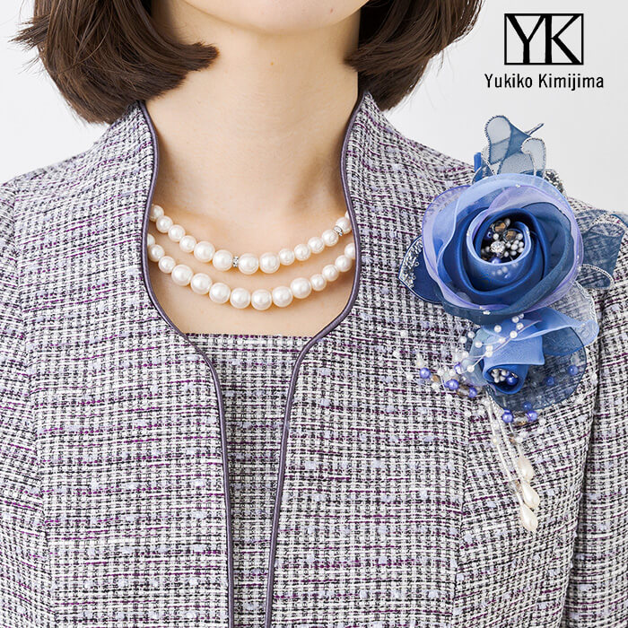 優しい色合いの米沢織ジャケット 9号・パープル｜東京ソワール