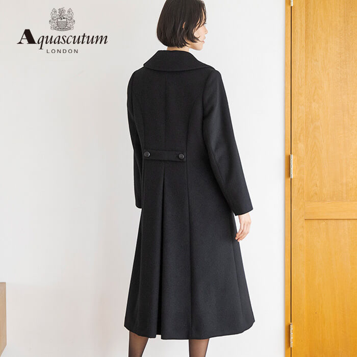 アンゴラ混のクラシカルなコート M・ブラック｜東京ソワール