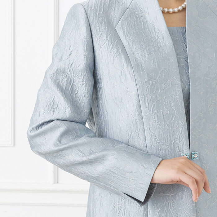 イタリア3Dジャガードのジャケット 13号・サックス｜東京ソワール