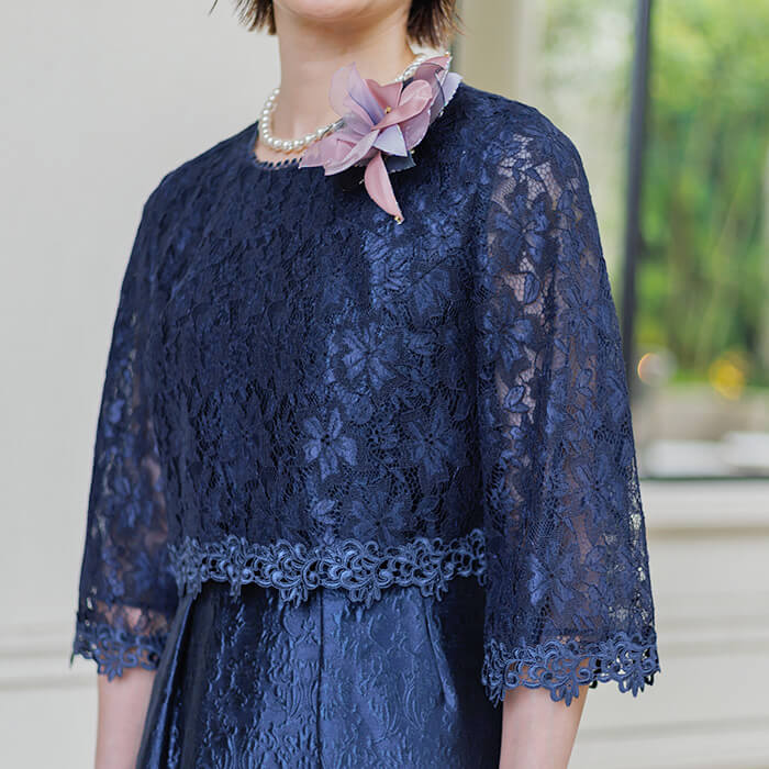 フクレジャカードのマザードレス 11号・ネイビー｜東京ソワール