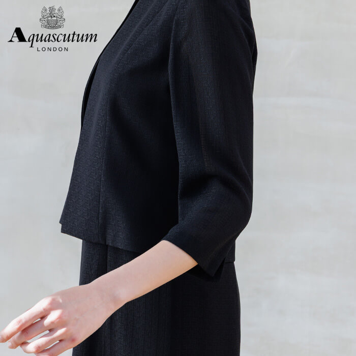 直線ラインのボカシチェックワンピース 15号・ブラック｜東京