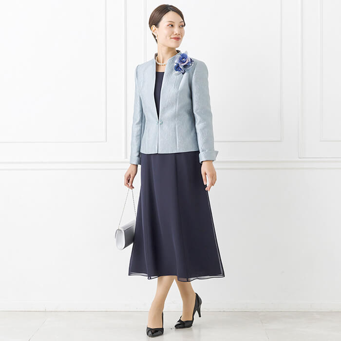 イタリア3Dジャガードのジャケット 13号・サックス｜東京ソワール