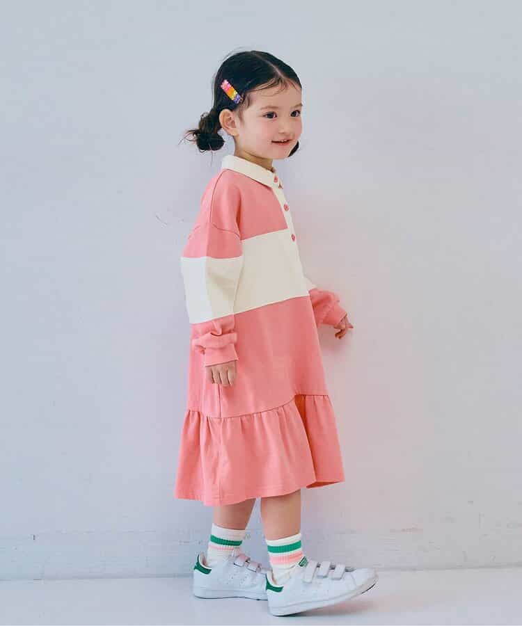 春色の切替ラガー裾フリルワンピース リンク（P117016）|p.premier