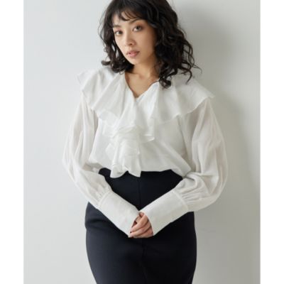 Whim Gazette(ウィム ガゼット)のカスケードフリルブラウス通販