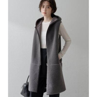 Whim Gazette(ウィム ガゼット)の【THE PAUSE】ボアフードロングジレ