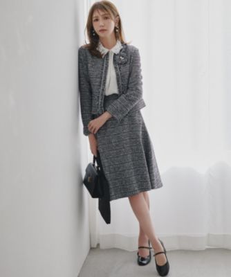 組曲(クミキョク)の【KUMIKYOKU NAVY】ラメループモールツイード