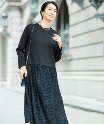 自由区(ジユウク)の【カタログ掲載】ジャカードコンビ ワンピース通販