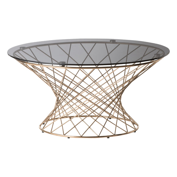 マーリア コーヒーテーブル ブラック×ゴールド（φ800） | Francfranc