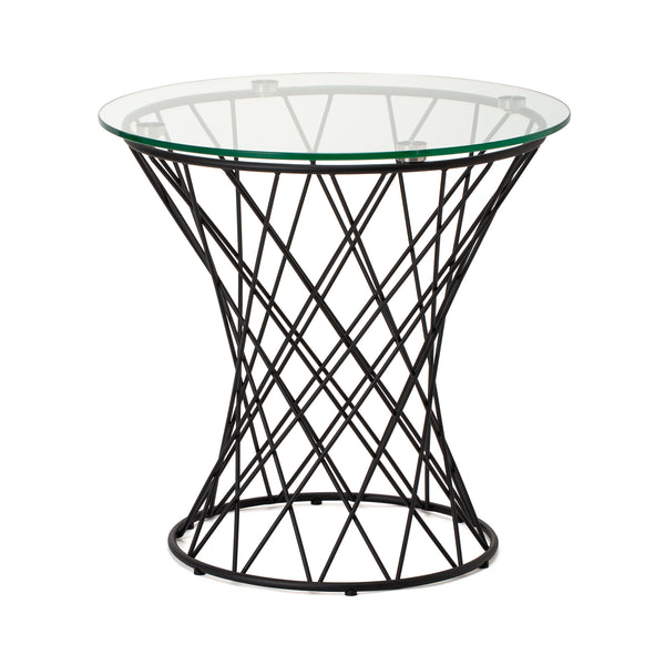マーリア サイドテーブル クリア×ブラック φ500 | Francfranc（フラン