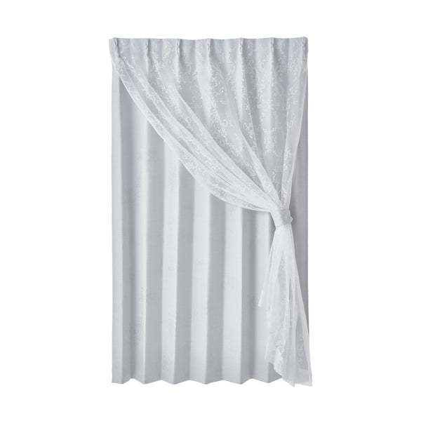 ブリス×ルシーラ ダブルカーテン H1780×W1000 ホワイト×ライトグレー