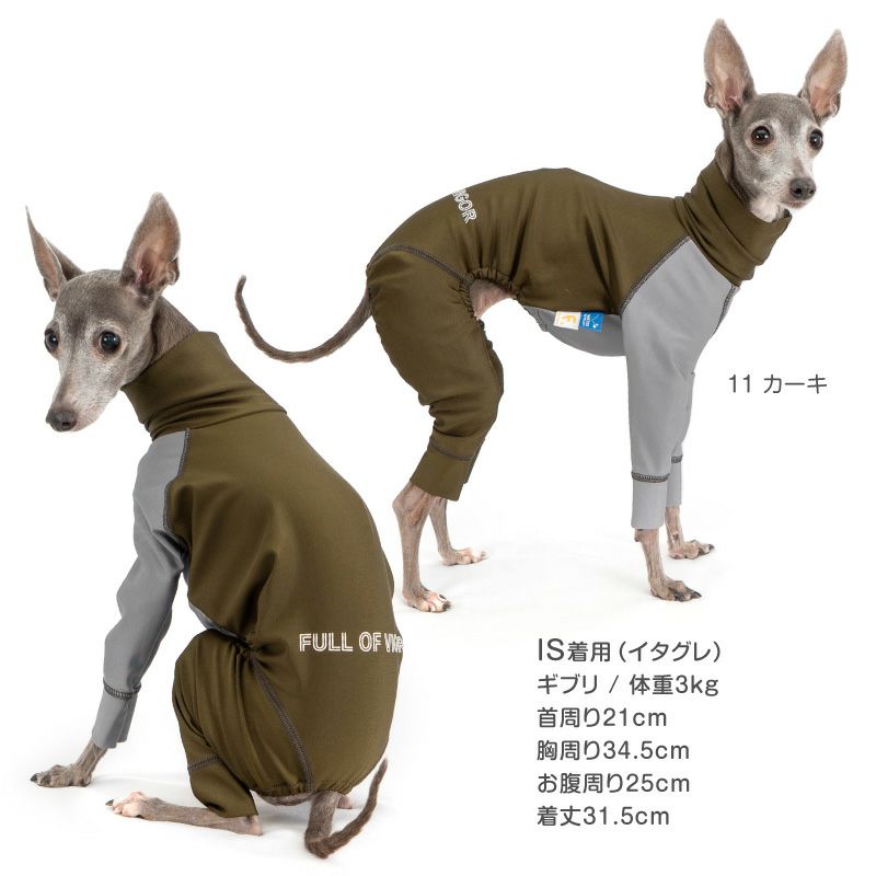イタグレ用 伸びて 着せやすい ドッグプレイ(R) 配色 撥水 ラッシュ