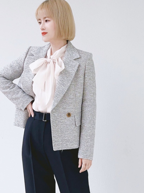 エムズグレイシー M テーラードジャケット 黒と白のツイード エムズ