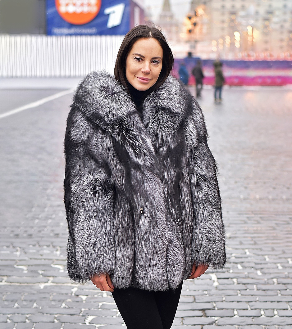 Clover | Scandinavian Silver Fox Fur Jacket With Lavish Big Fur