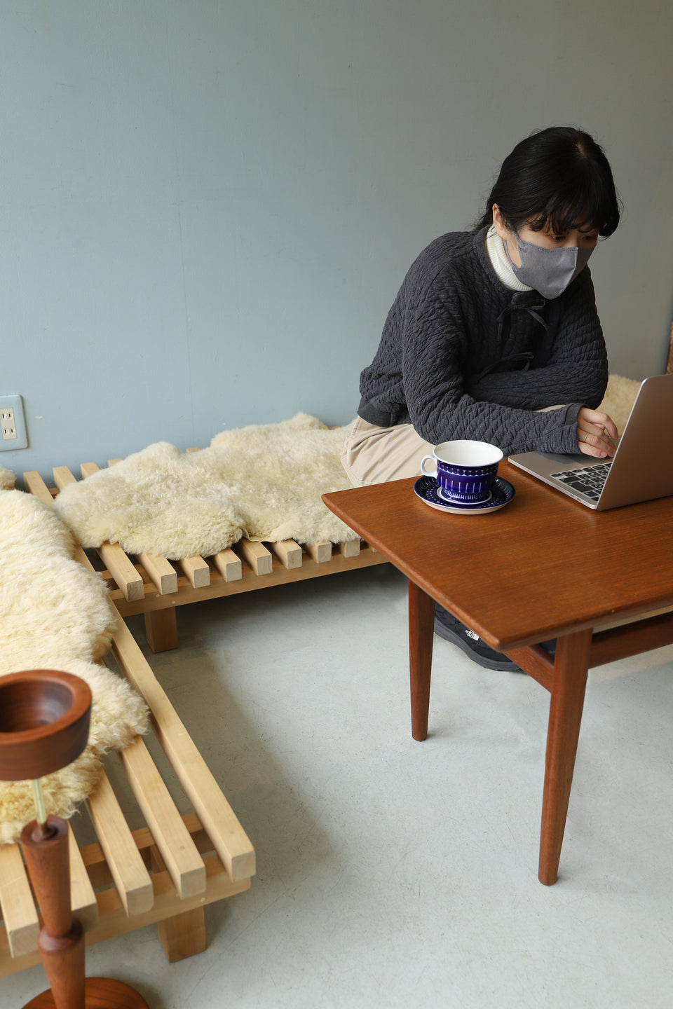 スリット ローベンチ 木製 シャルロット・ペリアン スタイル/Charlotte