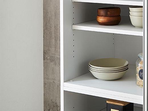 開梱設置】引き戸 食器棚 レンジボード ポエム 幅153.5 （ホワイト